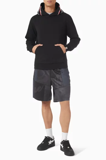 كنزة بغطاء رأس سهلة الارتداء بطبعة سمكة قرش قطن