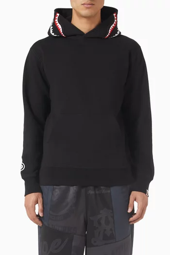 كنزة بغطاء رأس سهلة الارتداء بطبعة سمكة قرش قطن