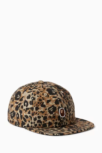 Leopard-print Baseball Cap in Canvas