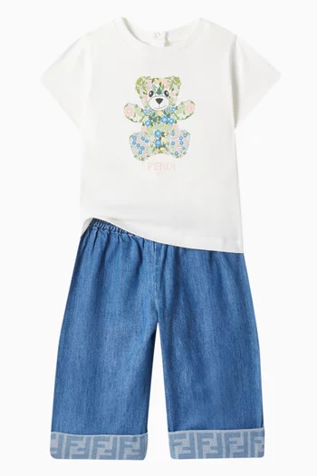Teddy-print T-shirt in Cotton