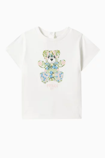 Teddy-print T-shirt in Cotton