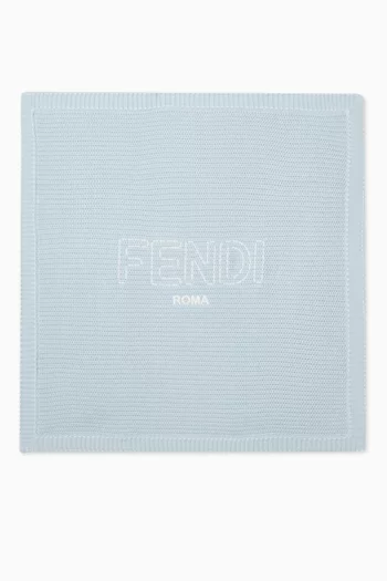 Logo Blanket in Cotton-knit