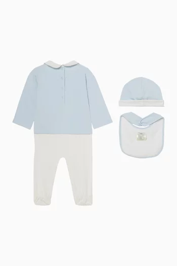 Logo Sleepsuit Set in Cotton
