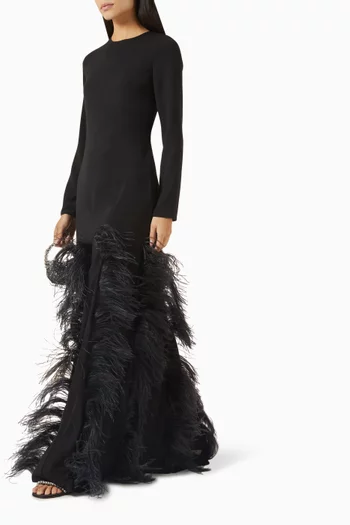 Lett Feather-trim Dress