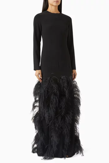 Lett Feather-trim Dress