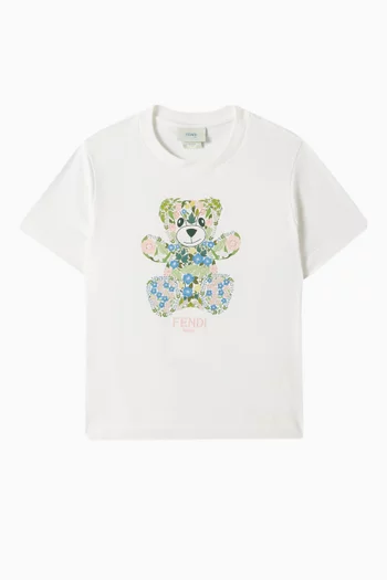 Teddy-print T-shirt in Cotton