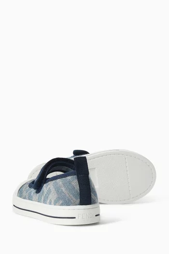 Laser Ballet Flats in Denim