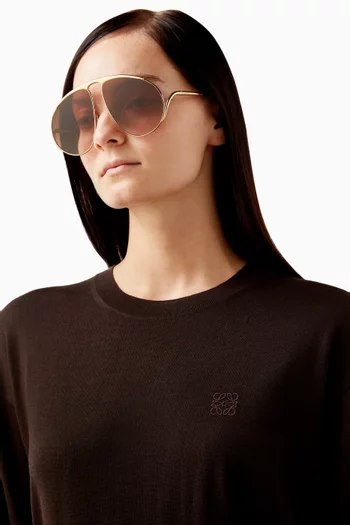 نظارة شمسية هيلوك بتصميم أفياتور كبير وإطار معدن