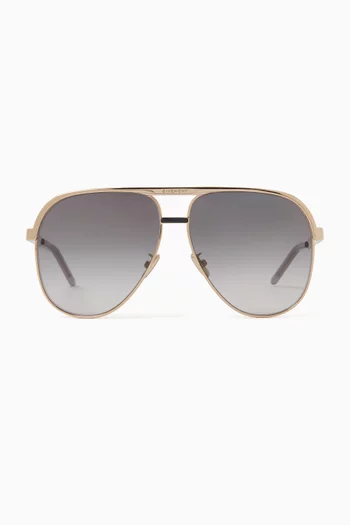 GV Ride Aviator Sunglasses in Metal