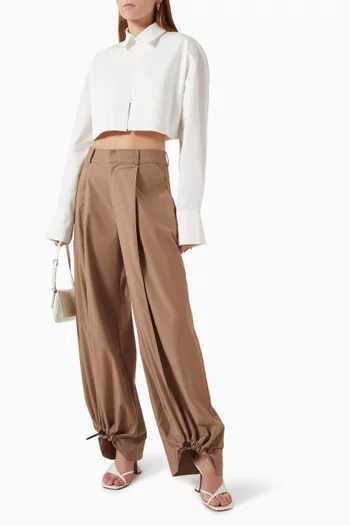 Front Zip Crop Shirt