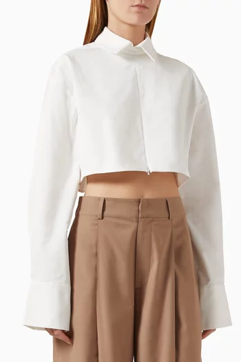 Front Zip Crop Shirt