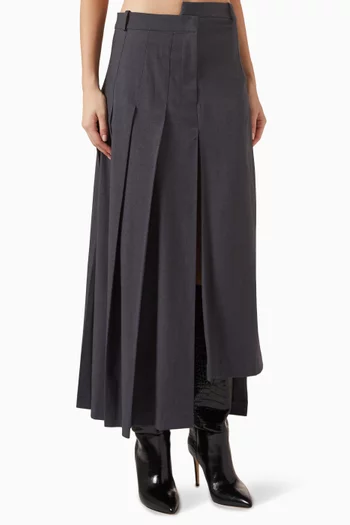 Half Pleated Midi Skirt