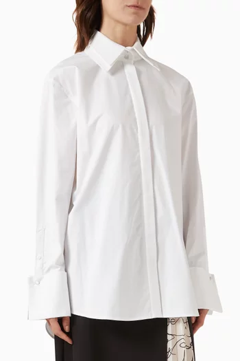 Double Collar Shirt in Cotton Poplin