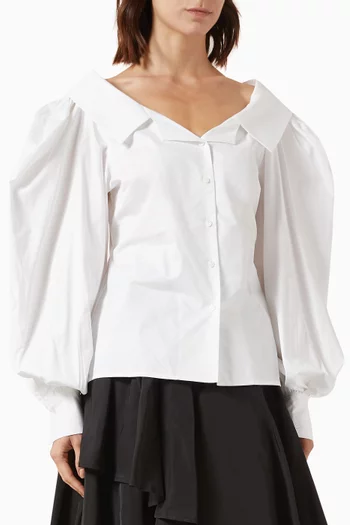 Off-shoulder Shirt in Cotton