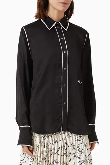 Contrast Piping Shirt in Viscose