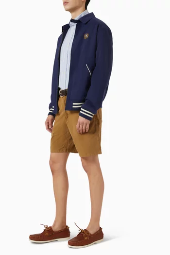 Logo Embroidered Baseball Jacket in Cotton