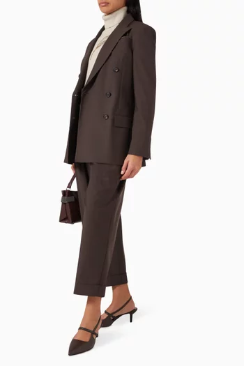 Double-breasted Blazer in Virgin Wool Blend