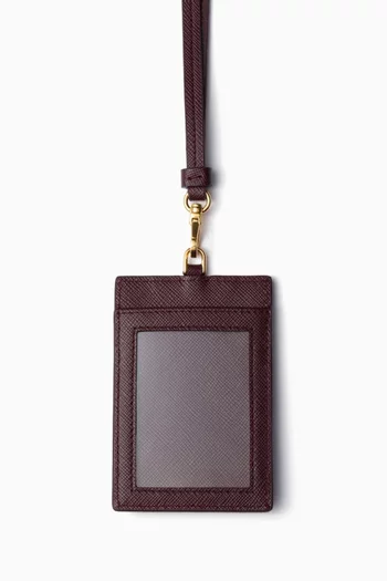 Badge Holder in Saffiano Leather