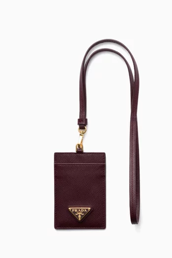 Badge Holder in Saffiano Leather
