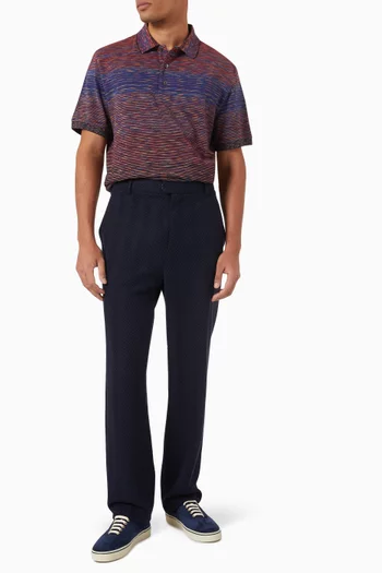 Flame Knit Polo in Cotton