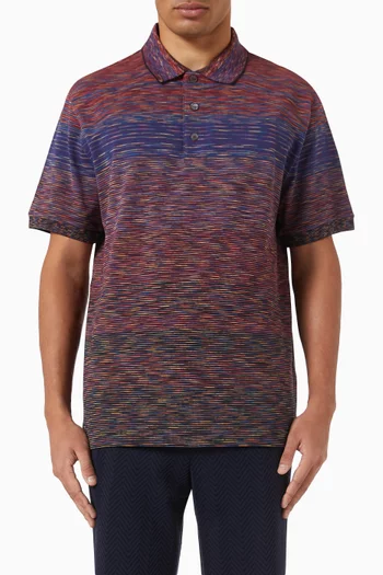 Flame Knit Polo in Cotton