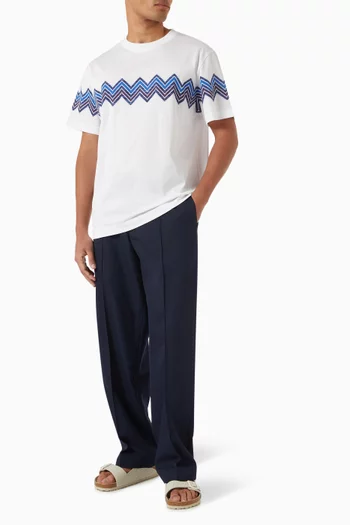 Maxi Chevron-insert T-shirt in Cotton Jersey