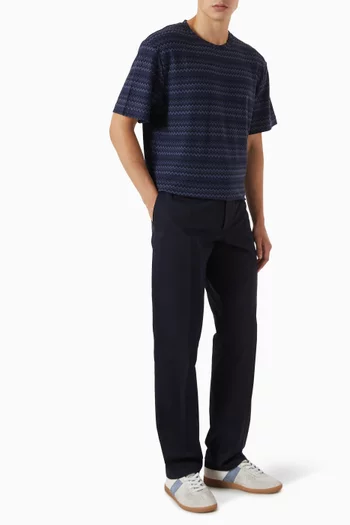 Raschel Chevron T-shirt in Cotton Knit
