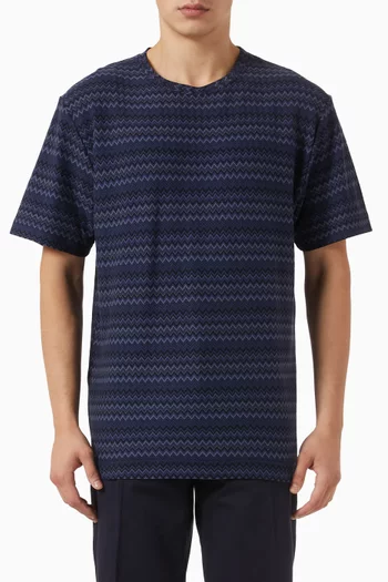 Raschel Chevron T-shirt in Cotton Knit
