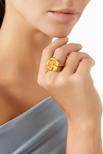 Aika Ring in 24kt Gold-plated Brass