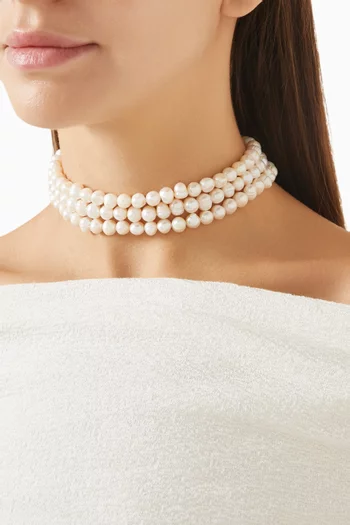 Françoise Pearl Choker in 24kt Gold-plated Brass