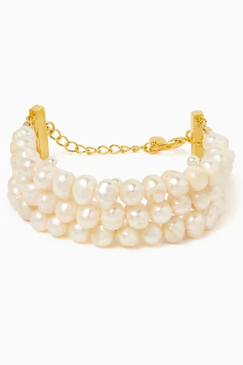 Françoise Pearl Bracelet in 24kt Gold-plated Brass