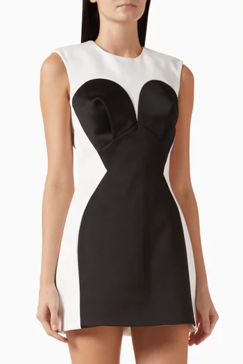 Seamed-up Mini Dress in Satin