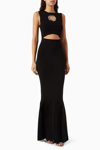 فستان منسوج بفتحات