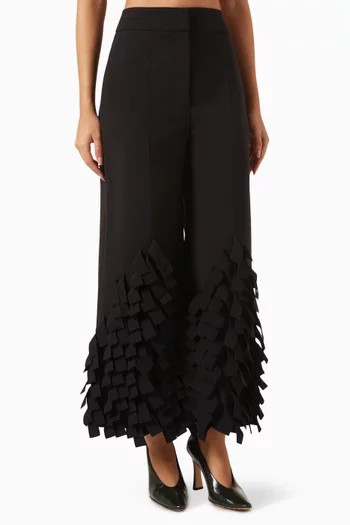 Rectangle-fringe Culotte Pants
