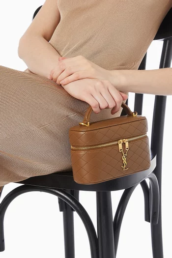 حقيبة مستحضرات تجميل غابي جلد ماعز