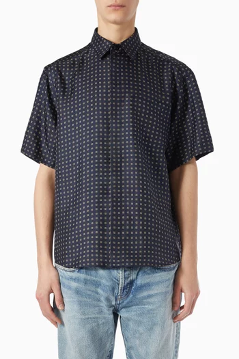 Square Print Shirt in Silk