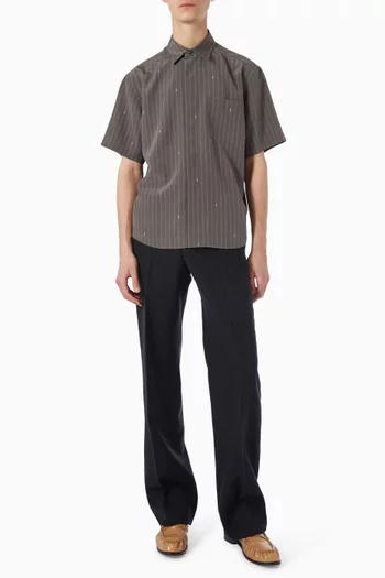 CASSANDRE Striped Shirt in Silk Crepe de Chine
