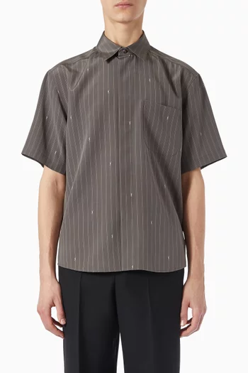 CASSANDRE Striped Shirt in Silk Crepe de Chine
