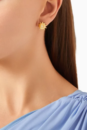 'Bits of Sun' Stud Earrings in 24kt Gold-plated Silver