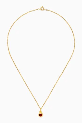 1980s Vintage Ruby Pendant Necklace