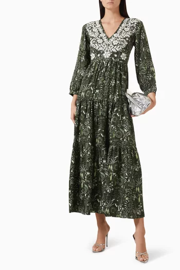 فستان فرانجيباني حرير