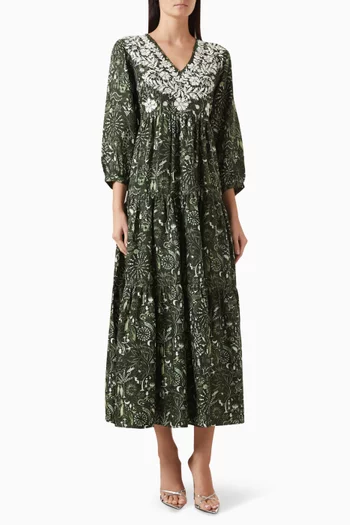 فستان فرانجيباني حرير