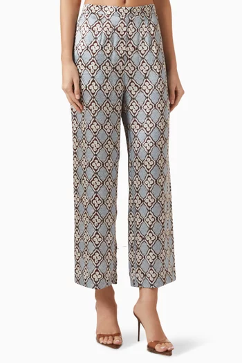 Leo Printed Pants in Silk