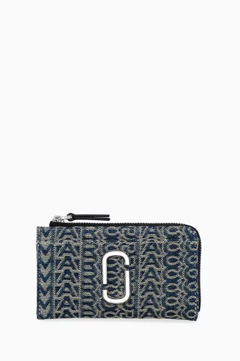 The Top Zip Multi Wallet in Denim