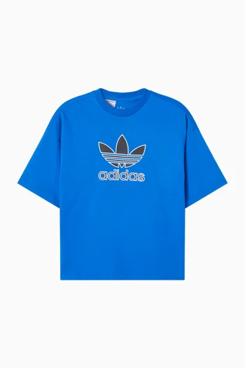 Oversized Trefoil Logo T-shirt in Cotton