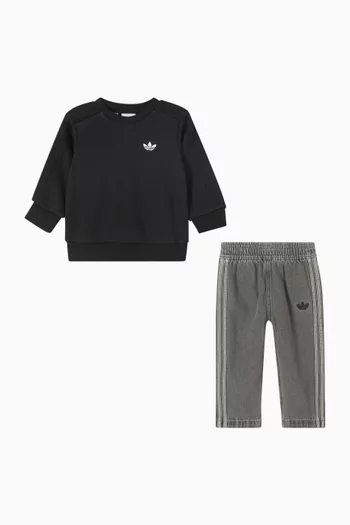 Logo Graphic Set in Cotton Denim