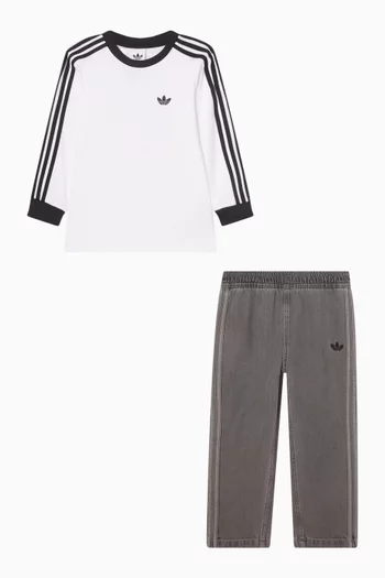 Logo T-shirt & Jeans Set in Cotton