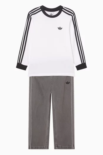 Logo T-shirt & Jeans Set in Cotton