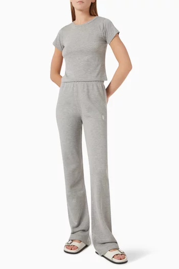 بنطال رياضي بقصة ساق مستقيمة فرنش تيري