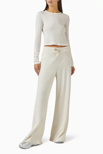 Drawstring Wide-leg Sweatpants in Cotton
